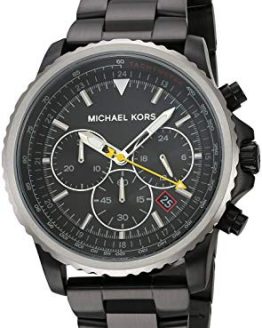Michael Kors Men's Theroux Analog-Quartz Watch with Stainless-Steel-Plated Strap, Black, 18 (Model: MK8643)