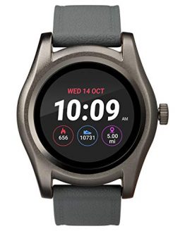 iConnect by Timex Gunmetal Round Smartwatch, Gray Silicone Strap
