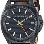 Michael Kors Men's Bryson Stainless Steel Analog-Quartz Watch with Leather Strap, Black, 20 (Model: MK8632)