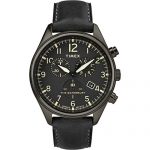 Timex Mens Chronograph Quartz Watch with Leather Strap