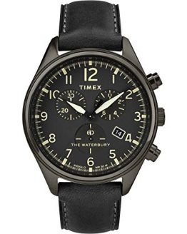 Timex Mens Chronograph Quartz Watch with Leather Strap