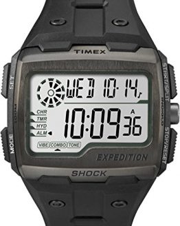 Timex Men Grid Shock LCD/Black Dial with Black Resin Strap Watch