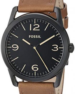 Fossil Men's ' Ledger Quartz Stainless Steel and Leather Watch, Color:Brown (Model: BQ2305)
