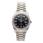Rolex Day-Date II Mechanical (Automatic) Black Dial Mens Watch 218239 (Certified Pre-Owned)