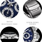 Blue Quartz Chronograph Mens Watch by Stuhrling Original. Solid Stainless Steel Watch Bracelet
