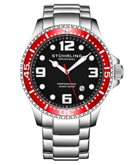 Stuhrling Original Mens Swiss Quartz Stainless Steel Sport Analog Dive Watch