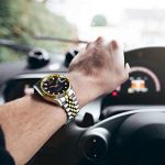 BUREI Mens Luxury Automatic Watch Two Tones Stainless Steel Dress Wrist Watch