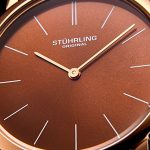 Stuhrling Original Men's Classic Ascot Ultra-Thin Watch with Croco-Embossed Band