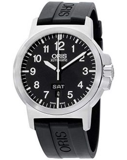 Oris Men's 73576414164RS BC3 Rubber Strap Black Dial Watch