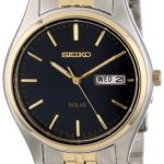 Seiko Men's SNE034 Two-Tone Solar Bluish black Dial Watch