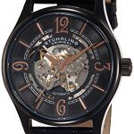 Stuhrling Original Men's 992.02 Legacy Automatic Skeleton Black Watch with Leather Strap