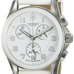 Victorinox Swiss Army 241500 Chrono Classic Watch with White Dial and White Leather Strap