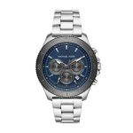 Michael Kors Men Theroux Quartz Stainless Steel Silver with Blue Dial Watch MK8662