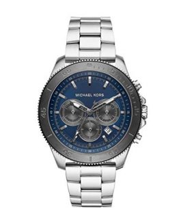 Michael Kors Men Theroux Quartz Stainless Steel Silver with Blue Dial Watch MK8662