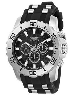 Invicta Men's Pro Diver Stainless Steel Quartz Watch with Silicone Strap, Black, 26 (Model: 22555)