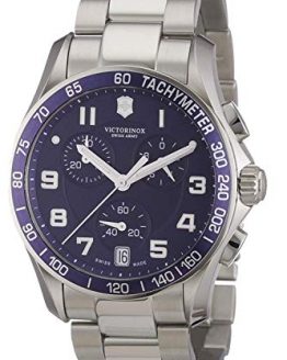 Victorinox Chrono Classic Blue Dial Stainless Steel Mens Watch 241497XG (Renewed)