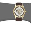 Stuhrling Original Men's Winchester Automatic Gold-Plated Watch with Croco-Embossed Band