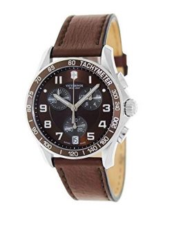 Victorinox Chrono Classic Brown Dial Leather Strap Mens Watch 241498XG (Renewed)