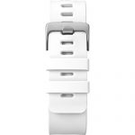iConnect by Timex Silver-Tone Square Smartwatch, White Silicone Strap