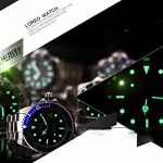 LOREO Mens GMT Silver Stainless Steel Sapphire Black And Red Rotating bezel Men's Automatic Watch