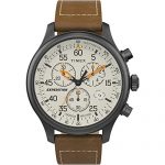 Timex Men's Expedition Field Chrono Analog Quartz Leather Strap, Brown