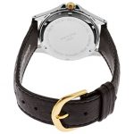 Glycine Men's Black Genuine Leather White Dial Gold-Tone Bezel Watch