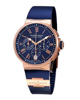 Ulysse Nardin Marine Blue Dial Automatic Men's Chronograph 18kt Rose Gold Watch