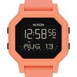 NIXON Siren A1210-2876 - Light Tangerine - Women's Digital Sport Watch (38mm Watch Face, 18mm-16mm Pu/Rubber/Silicone Band)