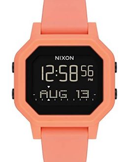 NIXON Siren A1210-2876 - Light Tangerine - Women's Digital Sport Watch (38mm Watch Face, 18mm-16mm Pu/Rubber/Silicone Band)