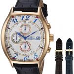 Invicta Men's 14330 Specialty 18k Yellow Gold-Plated Watch with Three Interchangeable Leather Bands