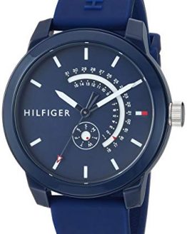 Tommy Hilfiger Men's Quartz Watch with Silicone Strap, Blue, 18.6 (Model: 1791482)