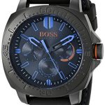 BOSS Orange Men's 1513242 SAO PAULO Black Stainless Steel Watch with Rubber Strap