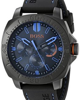 BOSS Orange Men's 1513242 SAO PAULO Black Stainless Steel Watch with Rubber Strap