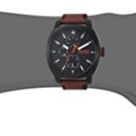 HUGO BOSS Men's Cape Town Stainless Steel Quartz Watch with Leather Strap, Brown, 22