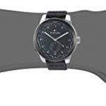 Tommy Hilfiger Men's Quartz Watch with Leather Calfskin Strap, Black