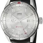 Oris Men's Audi Stainless Steel Swiss-Automatic Watch with Leather Calfskin Strap, Black, 21 (Model: 74777014461LS)