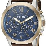 Fossil Men's FS5150 Grant Chronograph Dark Brown Leather Watch