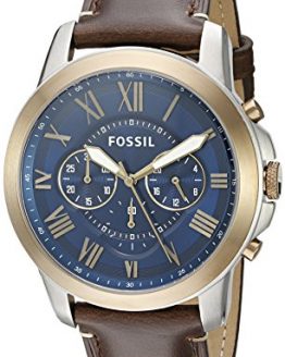 Fossil Men's FS5150 Grant Chronograph Dark Brown Leather Watch