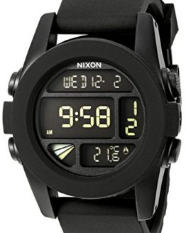 NIXON Unit A197 - Black - 100m Water Resistant Men's Digital Sport Watch (44mm Watch Face, 24mm Pu/Rubber/Silicone Band)