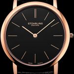 Stuhrling Original Men's Analog Classic Ascot Swiss Quartz Ultra Thin Rose Tone