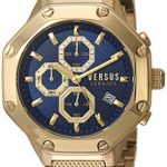 Versus by Versace Men's Kowloon Quartz Watch with Gold-Plated-Stainless-Steel Strap, 22 (Model: VSP390417