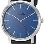 Nixon Men's Porter Stainless Steel Japanese-Quartz Watch with Leather-Synthetic Strap, Black, 20 (Model: A10581647)