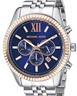 Michael Kors Men's Lexington Quartz Watch with Stainless-Steel-Plated Strap, Two Tone, 20 (Model: MK8689)