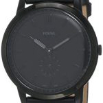 Fossil Men's The The Minimalist - Mono Stainless Steel Analog-Quartz Watch with Leather Calfskin Strap, Black, 22 (Model: FS5447)
