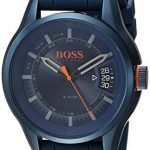 HUGO BOSS Men's Hong Kong Stainless Steel Quartz Watch with Rubber Strap, Blue, 21.8 (Model: 1550049)
