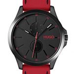 Hugo Men's #Jump Quartz Black IP and Rubber Strap Casual Watch, Color: Black (Model: 1530003)
