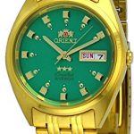 Orient #FAB00001N Men's 3 Star Standard Gold Tone Green Dial Automatic Watch