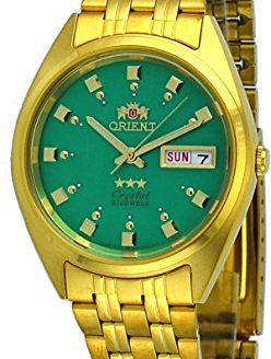 Orient #FAB00001N Men's 3 Star Standard Gold Tone Green Dial Automatic Watch