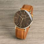 Minimalist Wooden Watch with Italian Leather Band