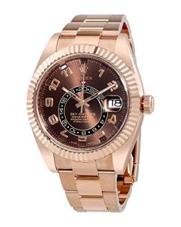 Rolex Sky Dweller Chocolate Dial 18K Everose Gold Rolex Oyster Automatic Mens Watch 326935CHAO